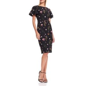 DAVID MEISTER Dark Floral Sheath Dress, Size 12